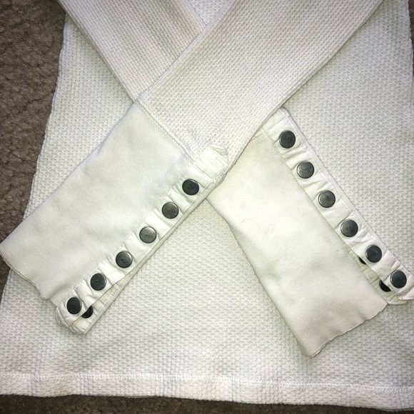 Free People Rare Damsel Cuff Cream Colored Thermal Top S - Picture 5 of 13